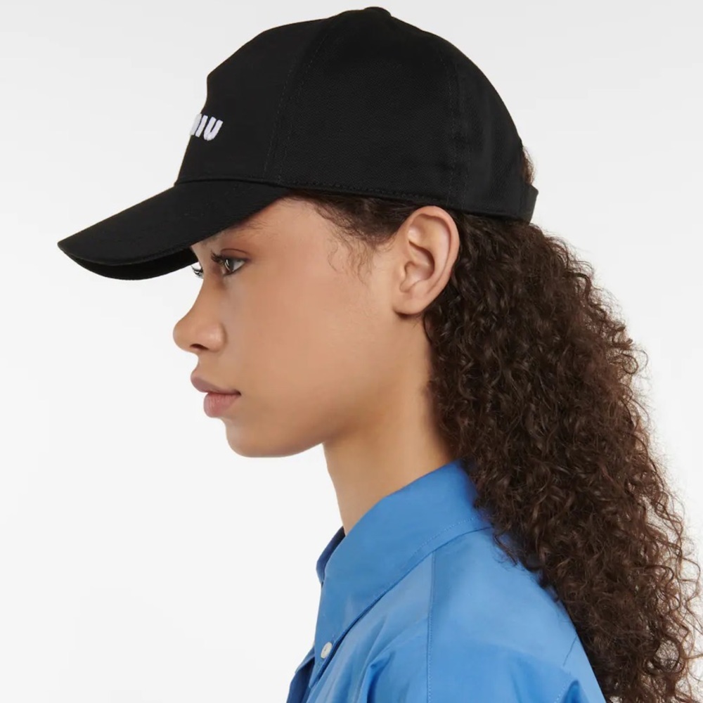 Miu Miu Black Logo Baseball Cap